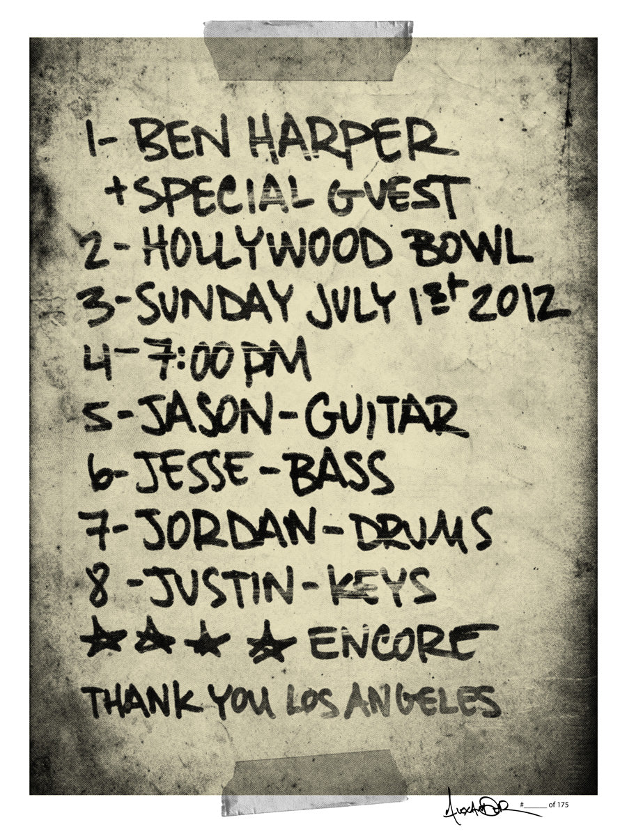 Hollywood Bowl 2012 Tour Poster